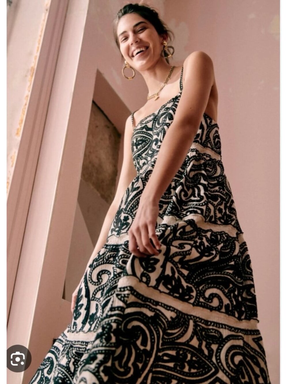 Like New Sezane Anaka Dress Ecru Broderie Noire - Size 36